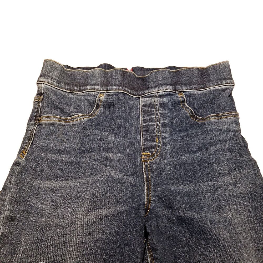 Spanx Flare Jeans Women's Size S Cropped Dipped Raw Hem Stretch (27x25.5) 20231R - Picture 2 of 7